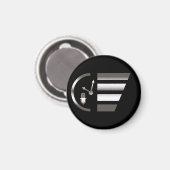 PMRP Chrome Mini-Logo Magnet — Petit, Arrondi (Recto/Verso)