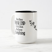 PMS en ESP Humor Koffie Mok vrouwen (Voorkant links)