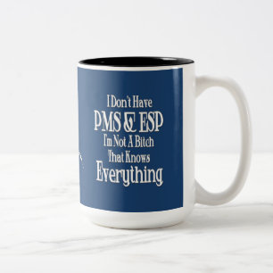 PMS et ESP Humour femmes café Mug 2