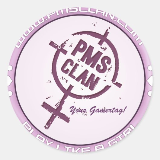 PMS Sticker- Paarse Logo 2 Ronde Sticker (Voorkant)