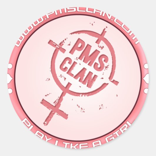 PMS Sticker- Roze Logo 2 Ronde Sticker (Voorkant)