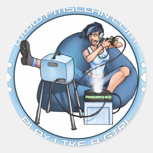 PMS-stickers - Pandora's Box Blue 2 Ronde Sticker (Voorkant)