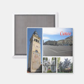 PMT024 CUNEO Mozaïek, Piemonte, Italië, Koelkast Magneet (Voorkant / Achterkant)