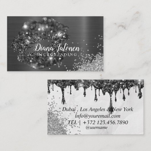 PMU MICROBLADING artiest Sparking Roos Business Ca Visitekaartje (Voorkant / Achterkant)