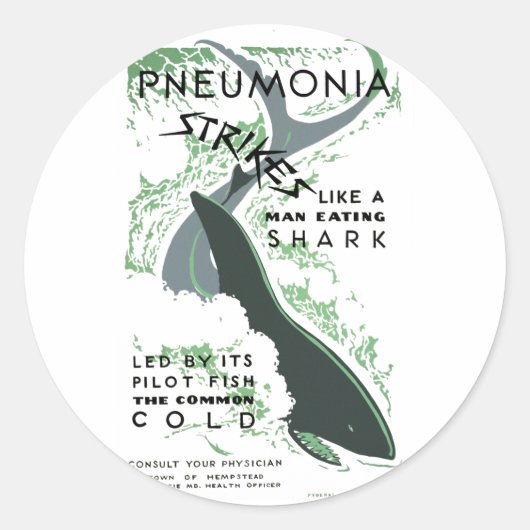 Pneumonie stakingen ronde sticker (Voorkant)