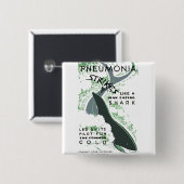 Pneumonie stakingen vierkante button 5,1 cm (Voorkant /achterkant)