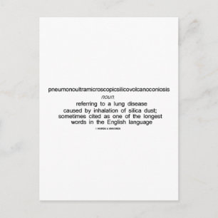 Pneumonoultramicroscopische silicovulkanoconiose briefkaart