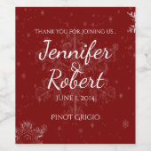 Pneus blancs sur Cranberry Mariage Étiquette de vi (Étiquettes simples)