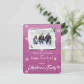 Pneus roses Carte photo de vacances plat (Debout devant)