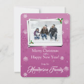 Pneus roses Carte photo de vacances plat (Devant)