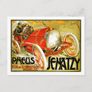 Pneus Tires ~ Senatzy Car Race Brussels Poster Briefkaart