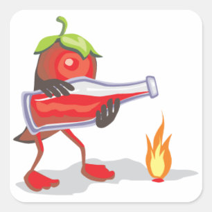 png_CincoDeMayo-015 Mayo mexican mexico chili hot Vierkante Sticker