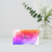 PNK Gold Marmer Agaat Monogram initiaal geode Visitekaartje (Staand voorkant)