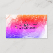 PNK Gold Marmer Agaat Monogram initiaal geode Visitekaartje (Voorkant)