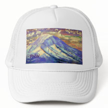 PNW White Trucker Hat- Mount Rainier