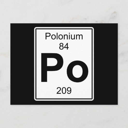 Po - Polonium Briefkaart (Voorkant)
