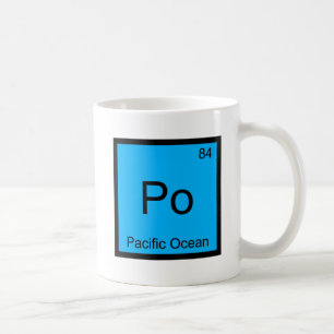 Po - Stille Oceaan Chemie Elementsymbool T-shirt Koffiemok