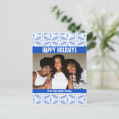 Poblanos Tegel Pattern CUSTOM PHOTO Holiday Briefkaart (Staand voorkant)