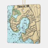 Pocasset MA Nautical Chart Keramisch Ornament (Links)