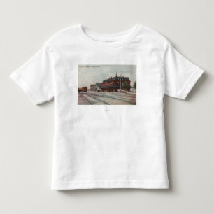 Pocatello, ID - Treinen en mensen rond treinen Kinder Shirts
