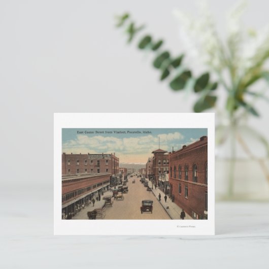 Pocatello, ID - Uitzicht van E. Center Briefkaart (Staand voorkant)