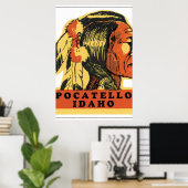Pocatello Idaho Vintage Travel Poster (Thuiskantoor)