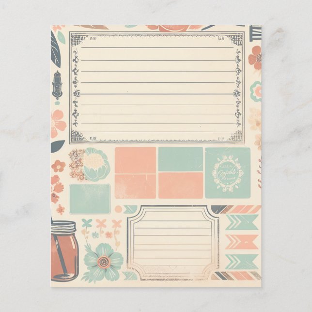 Poche de page du journal de junk florale et sud Tu (Dos)