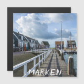 Poche en bois à Marken, Pays-Bas Magnet (Devant / Derrière)