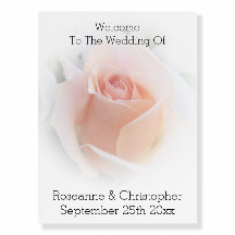 Poche en mousse mariage Affiche de bienvenue Roseb