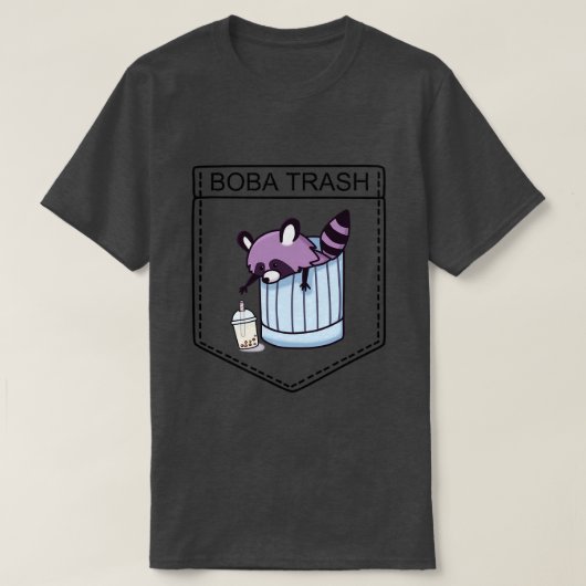 Poche en T-shirt Boba Trash Racoon (Design devant)