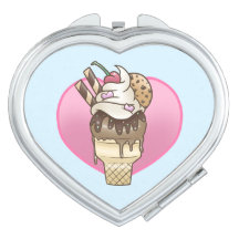 I miroir de contrat de crème glacée de coeur