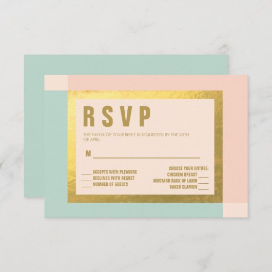 Poche Monnaie + Phuile d'or RSVP | MARIAGE (Devant / Derrière)