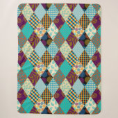 Poche Motif Géométrique Plaid Bleu pourpre Points (Devant)