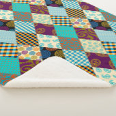 Poche Motif Géométrique Plaid Bleu pourpre Points (3/4)
