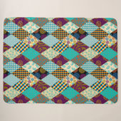 Poche Motif Géométrique Plaid Bleu pourpre Points (Devant (Horizontal))