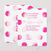 Poche rose Dot RSVP avec Entree Choice (Devant / Derrière)