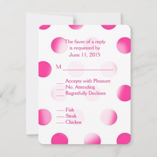 Poche rose Dot RSVP avec Entree Choice (Devant)