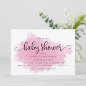 Poche rose | Invitation baby shower (Debout devant)