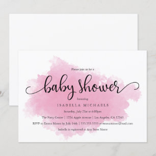 Poche rose Invitation baby shower