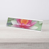 Poche rose Lotus Water Nom du bureau Plaque (Devant)