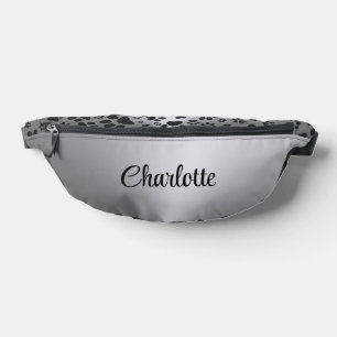 Poches de chien noir et blanc Pointe Polka en méta