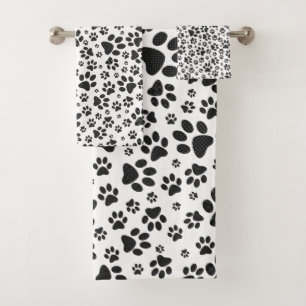 Poches de chien noir et blanc Poka Dot