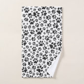 Poches de chien noir et blanc Poka Dot (Serviette à main)
