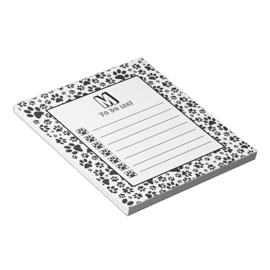 Poches de chien Noir et Blanc Polka Bloc-notes (Incliné)