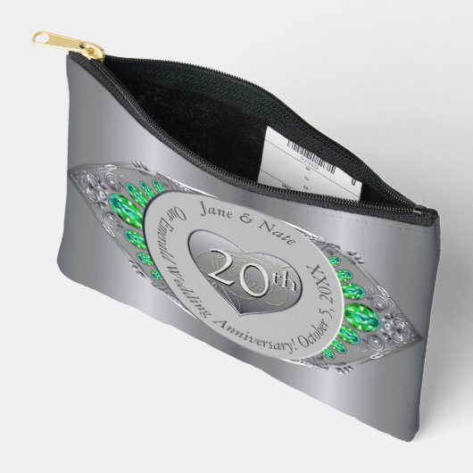 Pochette À Accessoires 20e anniversaire du Mariage Emerald & Platinum (Ouvrir)