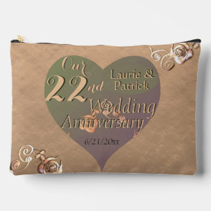 Pochette À Accessoires 22e anniversaire de Mariage Rose de coeur Écharpe