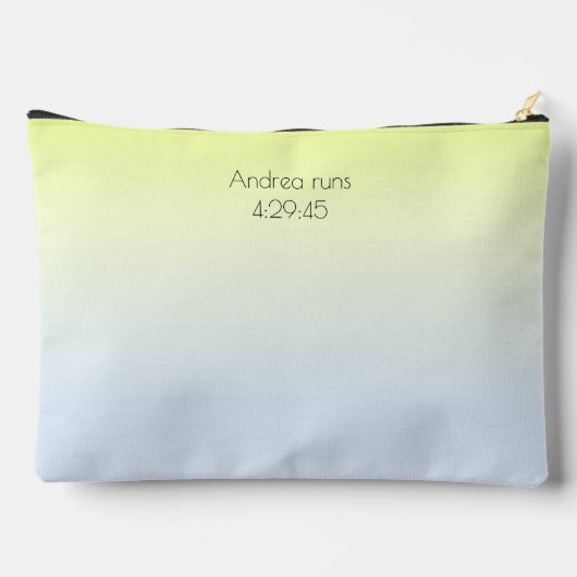 Pochette À Accessoires 26.2 Marathon courrant un texte bleu gras jaune (Verso)