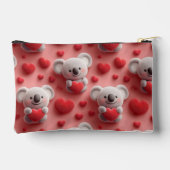 Pochette À Accessoires 3D Fluffy Koala and Heart Seamless Pattern (Verso)