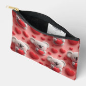 Pochette À Accessoires 3D Fluffy Koala and Heart Seamless Pattern (Ouvrir)