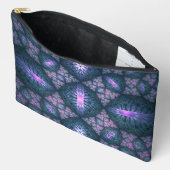 Pochette À Accessoires 3D Fractal Art Abstrait Motif bleu violet rose (Ouvrir)